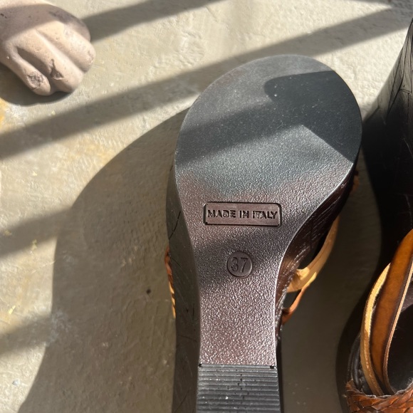Italian leather wedges size 6 - Picture 3 of 4